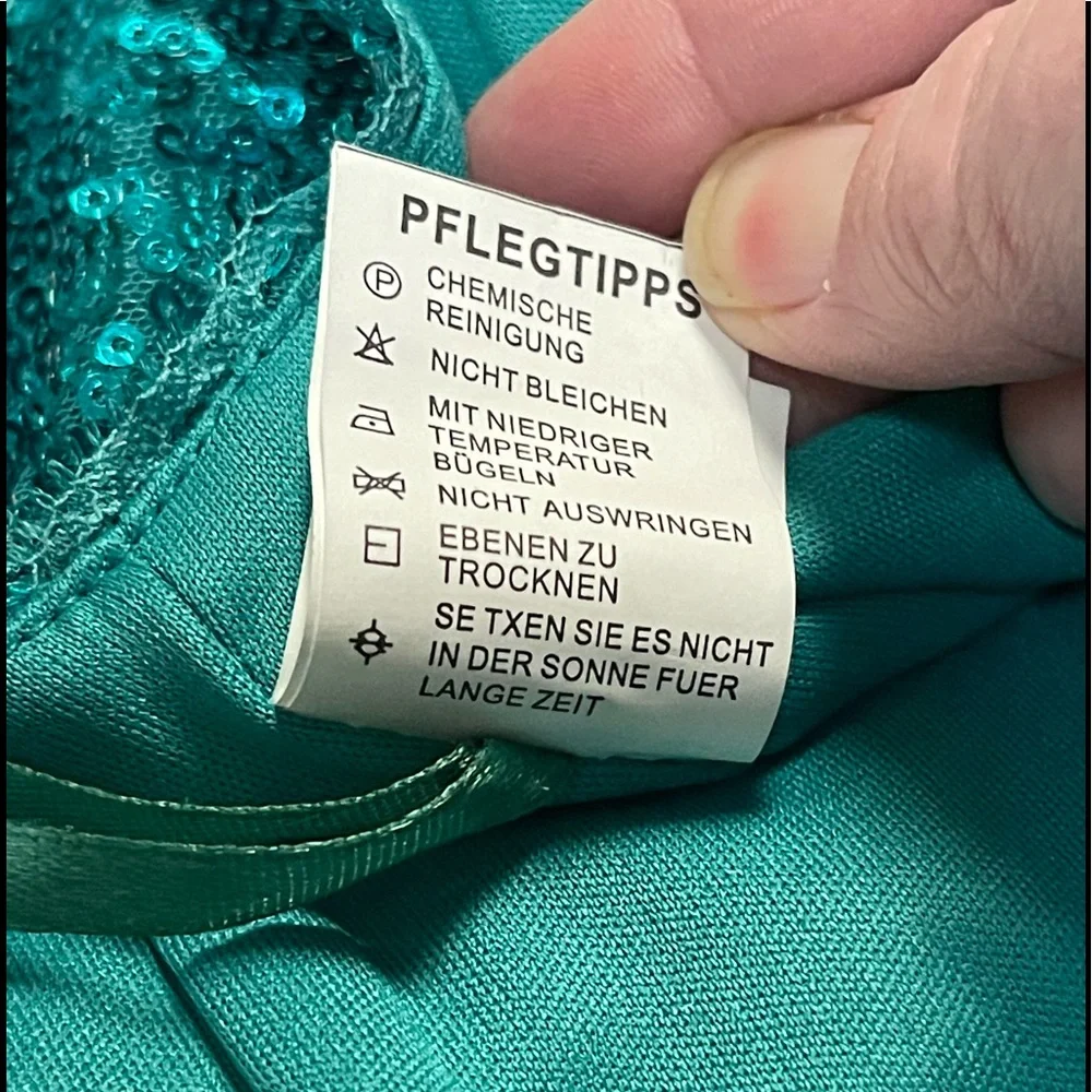 Gorgeous Kate Kasin aqua small sequined formal gown (NWT) - Picture 7 of 9